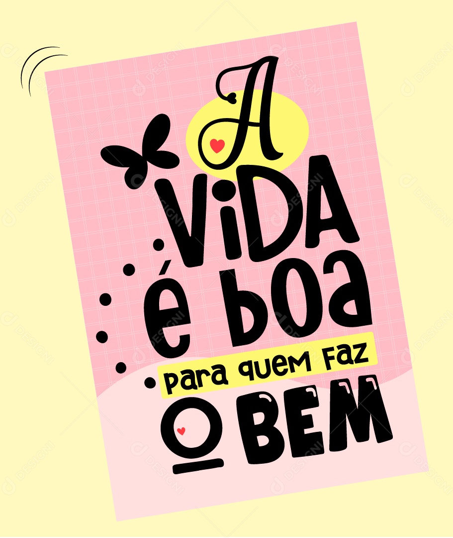 Lettering Vida é Boa Vetor EPS