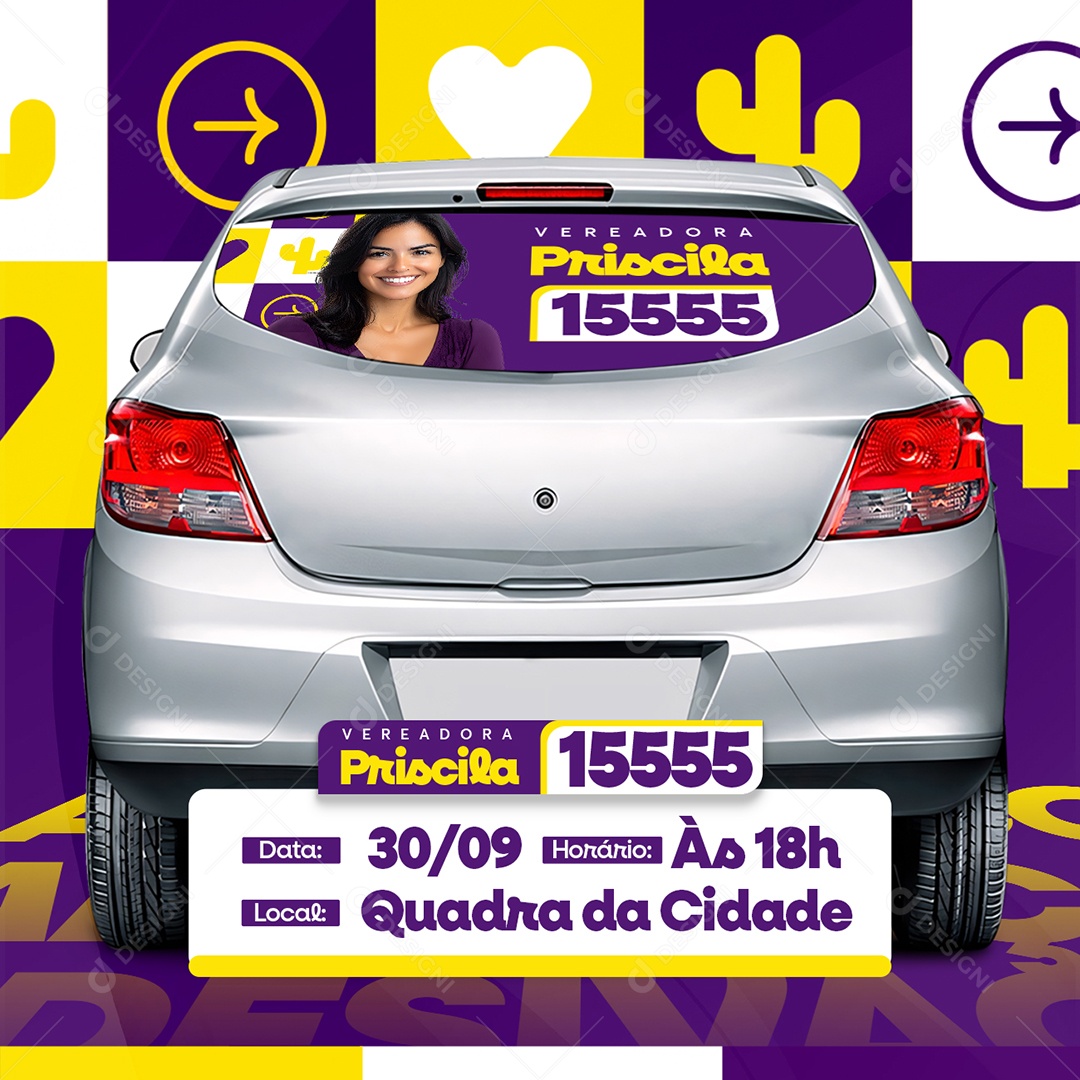 Política Vereadora Priscila Social Media PSD Editável