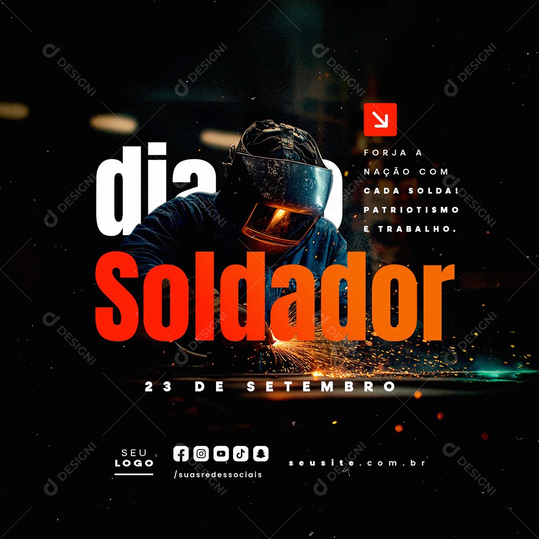 Dia do Soldador 23 de Setembro Social Media PSD Editável