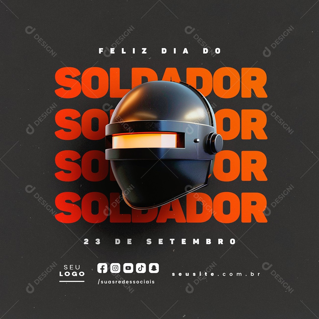 Feliz Dia do Soldador 23 de Setembro Social Media PSD Editável