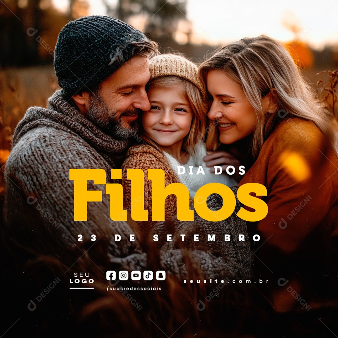Social Media Dia dos Filhos 23 de Setembro PSD Editável