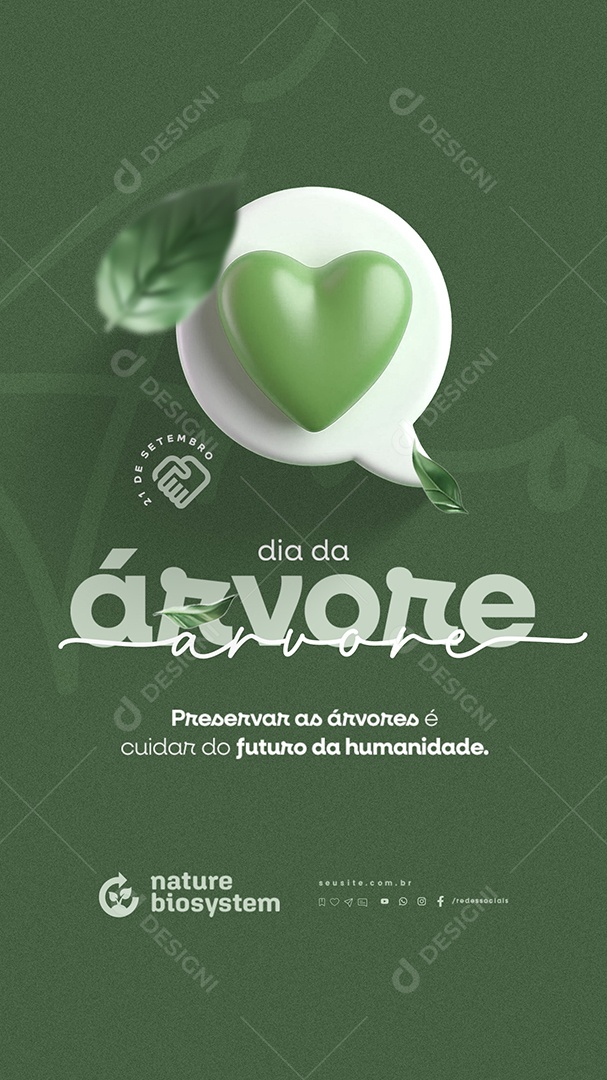 Story Dia da Árvore 21 de Setembro Preservar Social Media PSD Editável