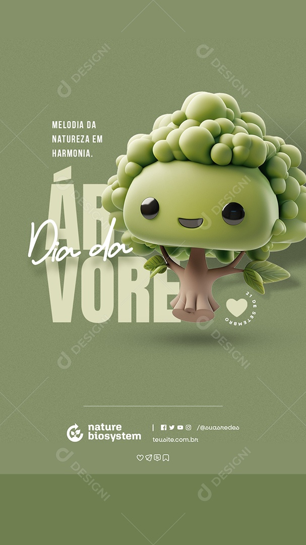 Story Dia da Árvore 21 de Setembro Melodia da Natureza em Harmonia Social Media PSD Editável
