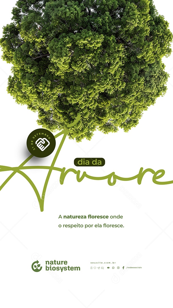 Story Dia da Árvore 21 de Setembro Floresce Social Media PSD Editável