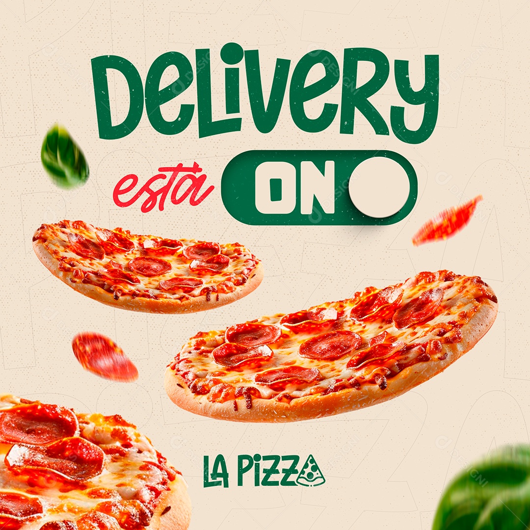 Pizzaria Delivery Está ON Social Media PSD Editável
