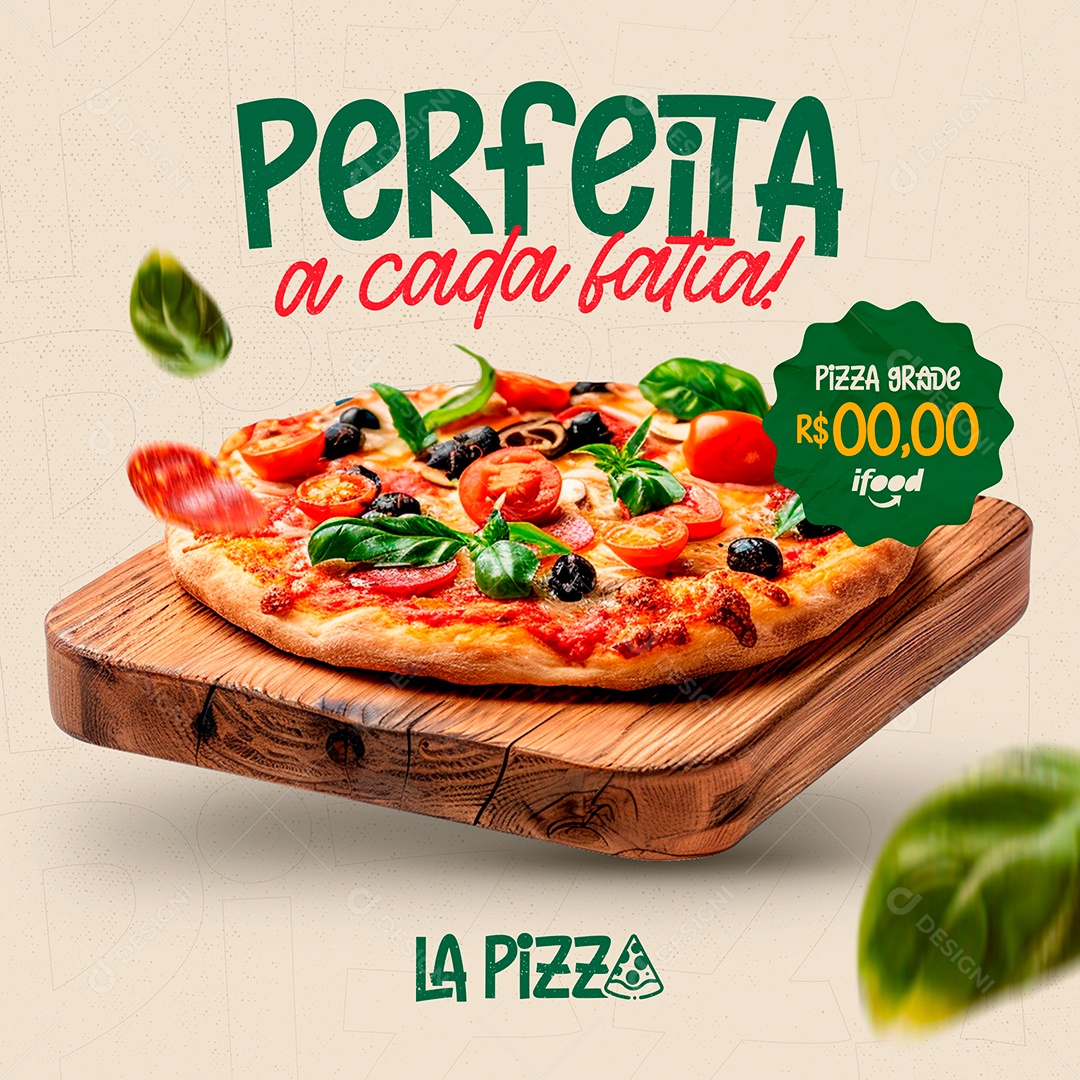Pizzaria Perfeita a Cada Fatia Social Media PSD Editável