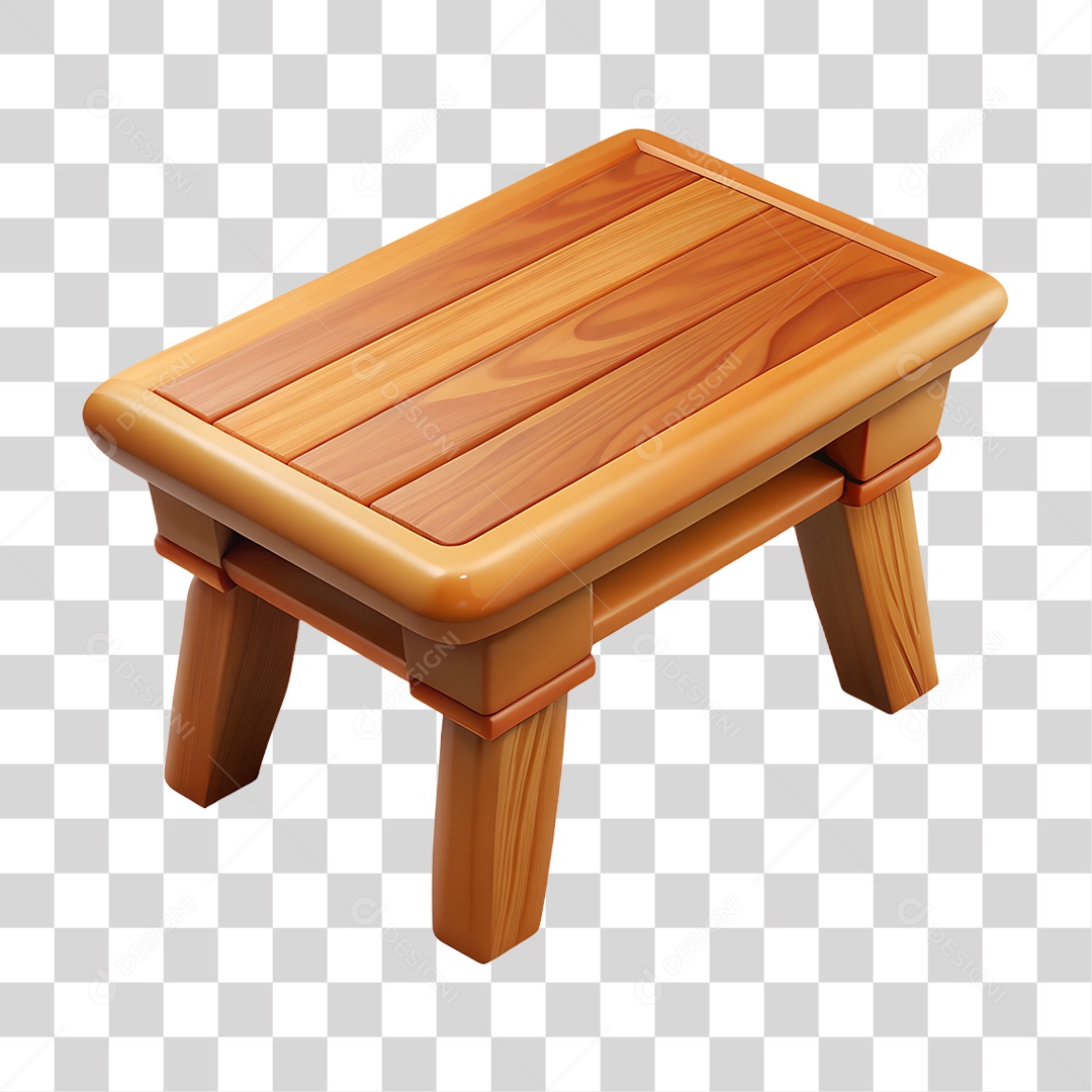 Elemento 3D Mesa De Madeira PNG Transparente