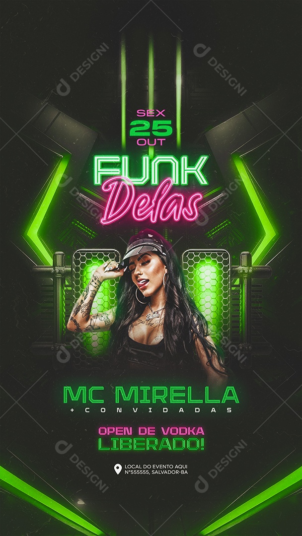 Story Flyer Funk Delas Mc Mirela Social Media PSD Editável