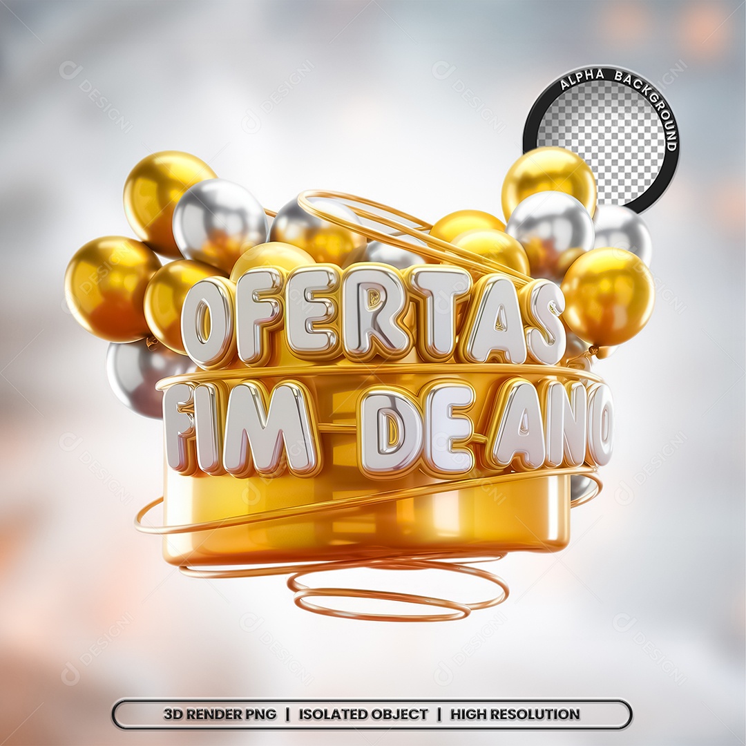 Selo 3D Render Ofertas Fim De Ano Elemento Ícone PSD