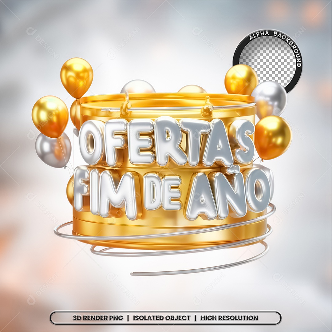 Selo 3D Render Ofertas Fim De Ano Elemento Ícone PSD