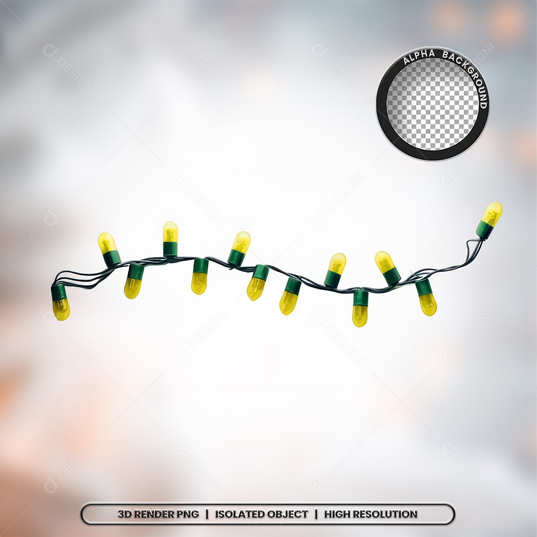 Selo 3D Render Pisca Luz De Natal Elemento Ícone PSD