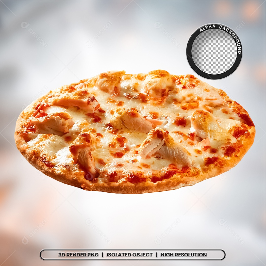 Selo 3D Render Pizza Pizzaria Elemento Ícone PSD
