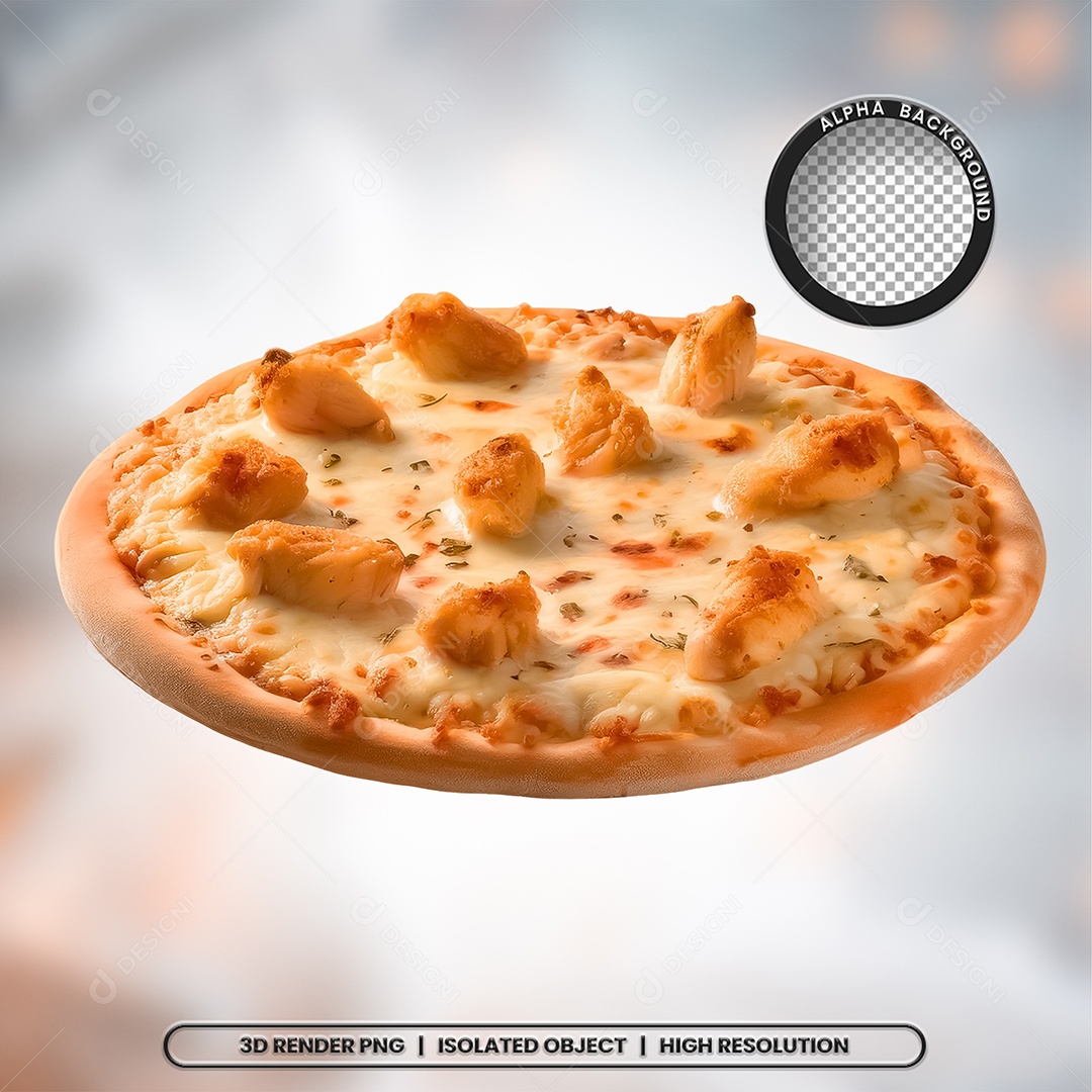 Selo 3D Render Pizza Pizzaria Elemento Ícone PSD