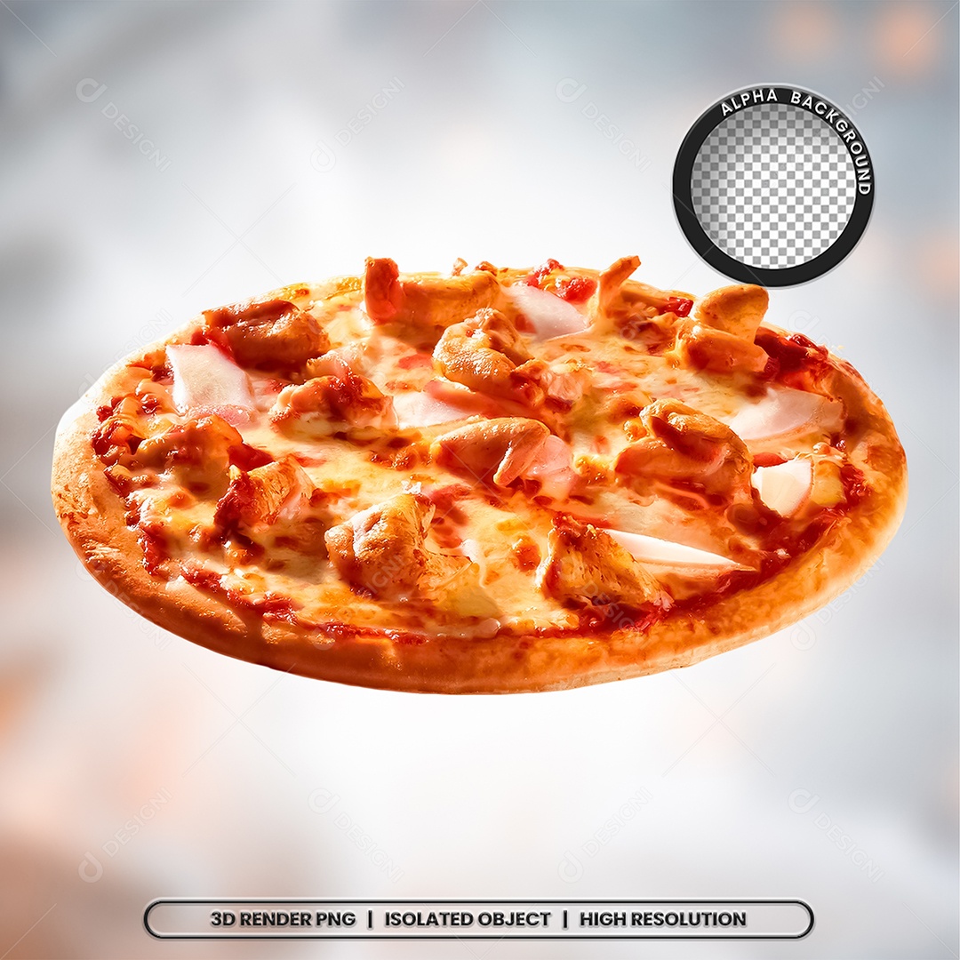 Selo 3D Render Pizza Pizzaria Elemento Ícone PSD