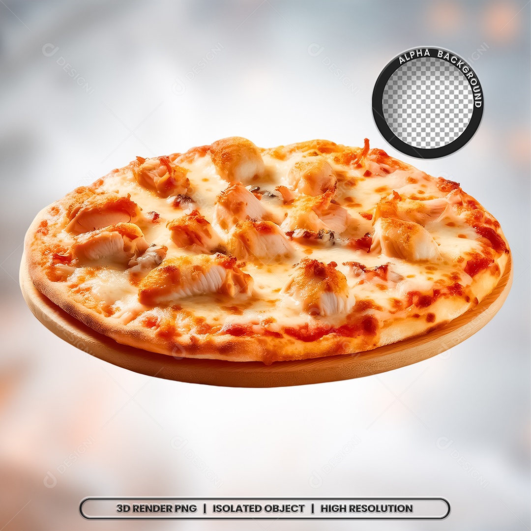 Selo 3D Render Pizza Pizzaria Elemento Ícone PSD