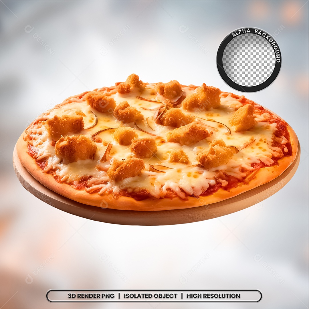 Selo 3D Render Pizza Pizzaria Elemento Ícone PSD