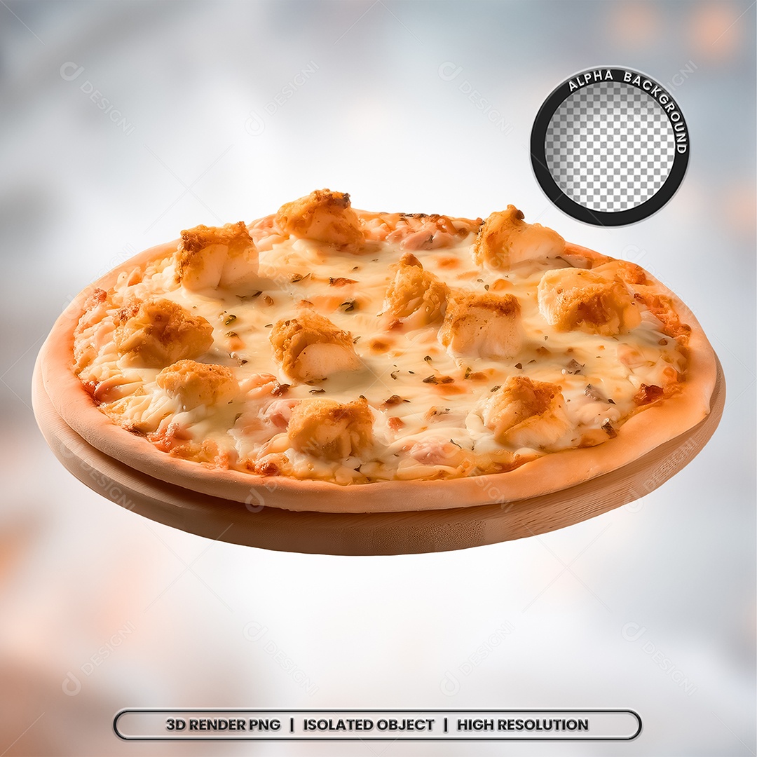 Selo 3D Render Pizza Pizzaria Elemento Ícone PSD