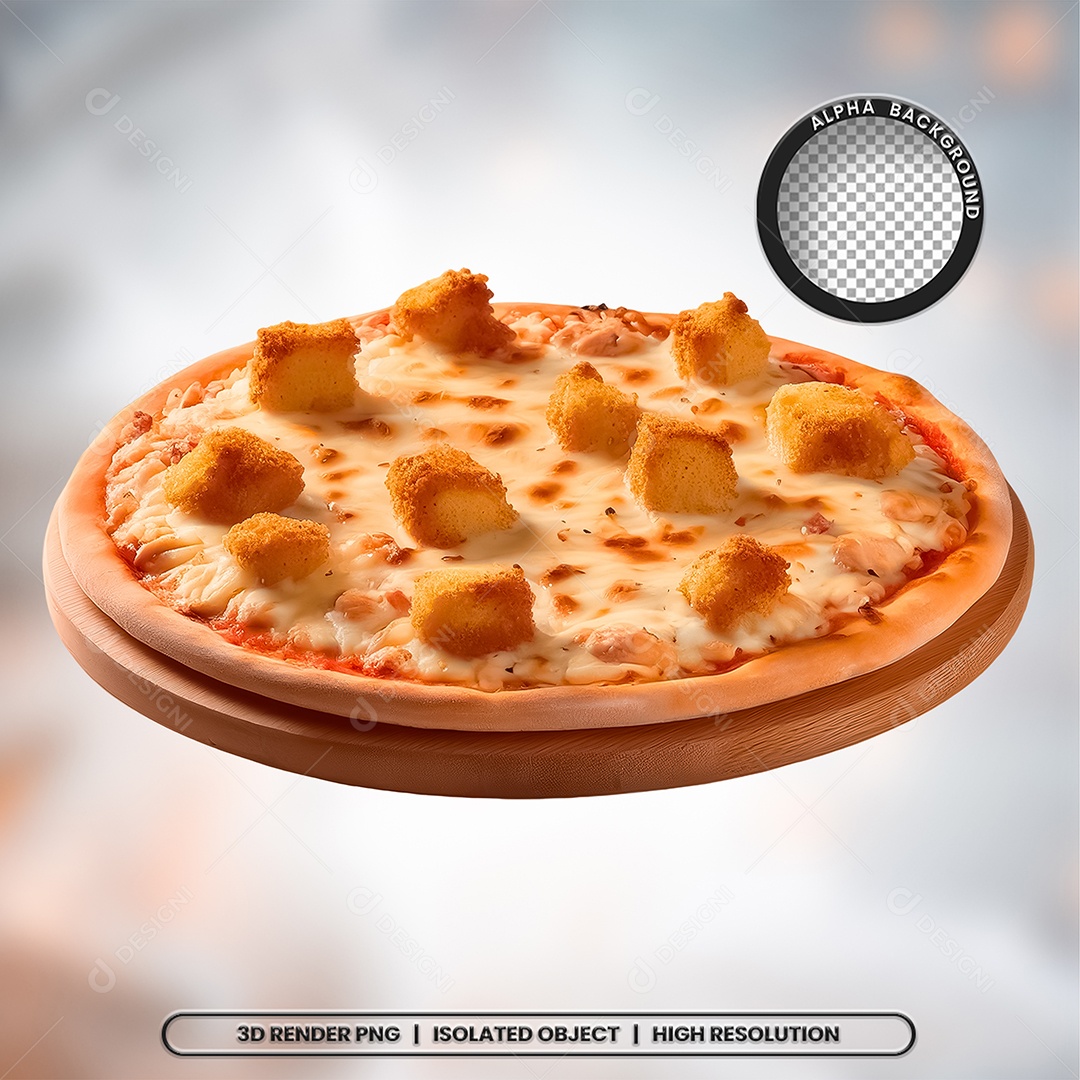 Selo 3D Render Pizza Pizzaria Elemento Ícone PSD PNG (199)