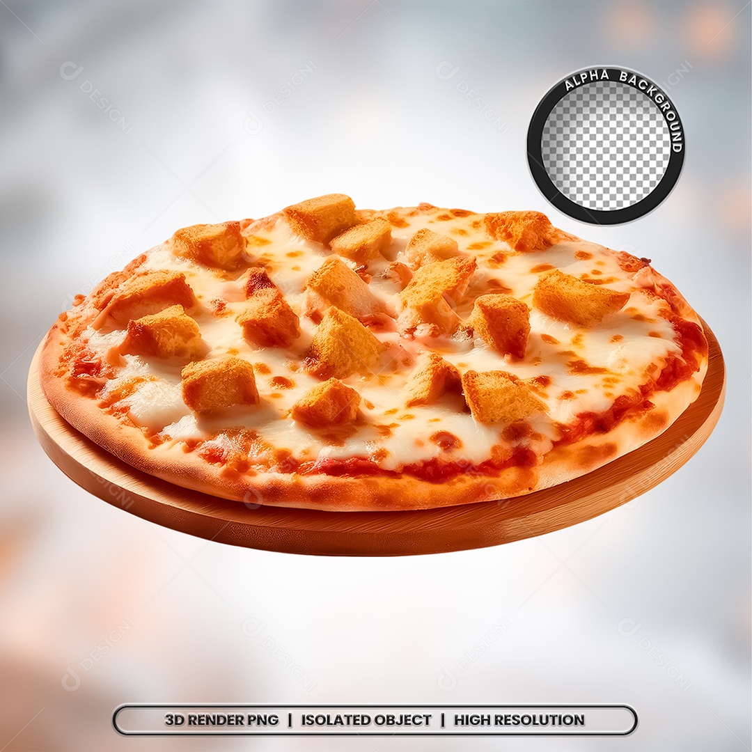 Selo 3D Render Pizza Pizzaria Elemento Ícone PSD