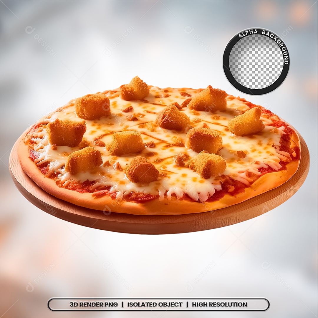 Selo 3D Render Pizza Pizzaria Elemento Ícone PSD