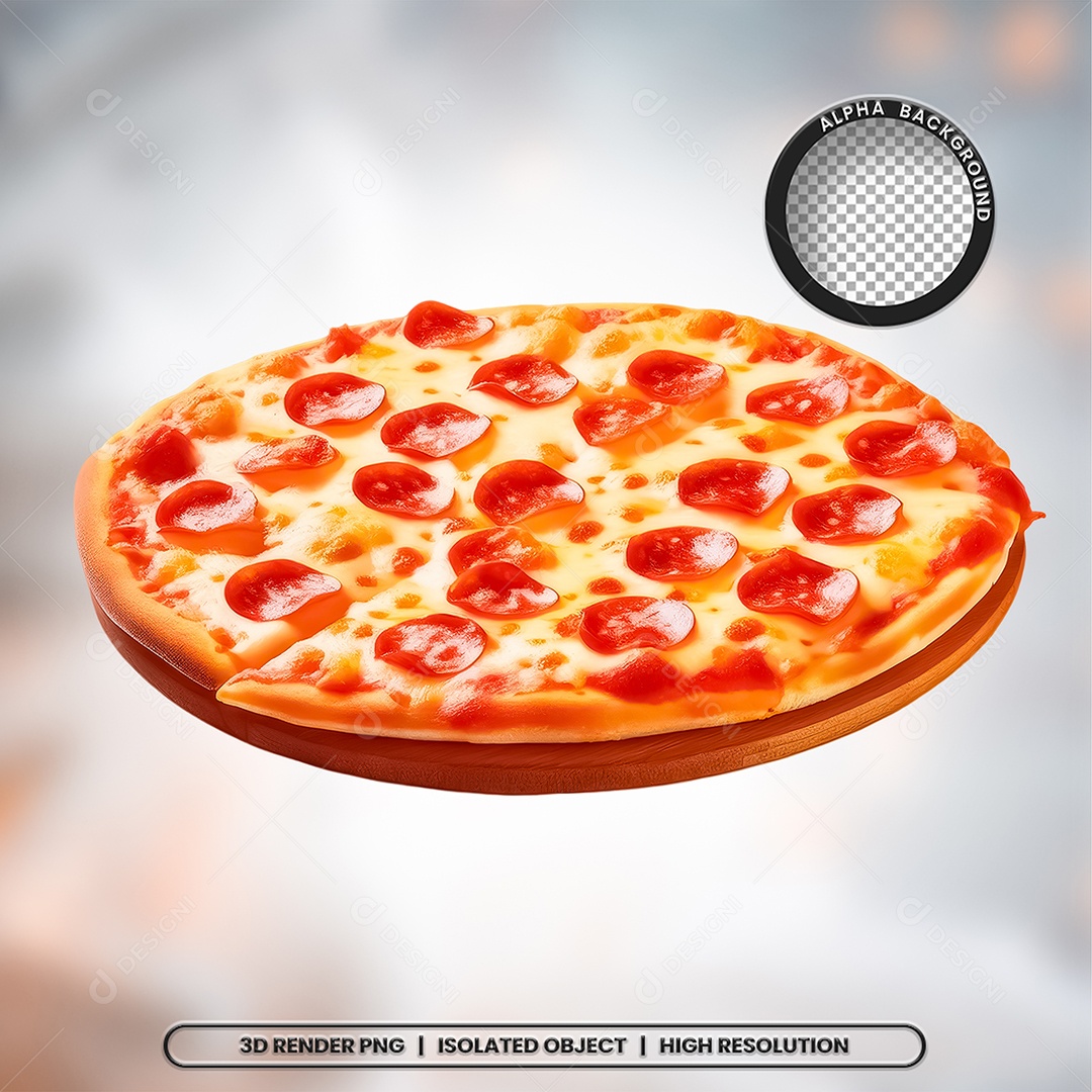 Seal 3D Render Pizza Pizzerias Element Icon PSD