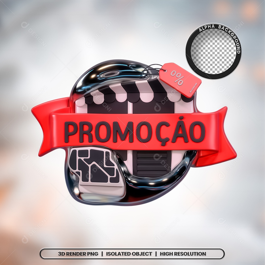 Selo 3D Render Promoção Elemento Ícone PSD