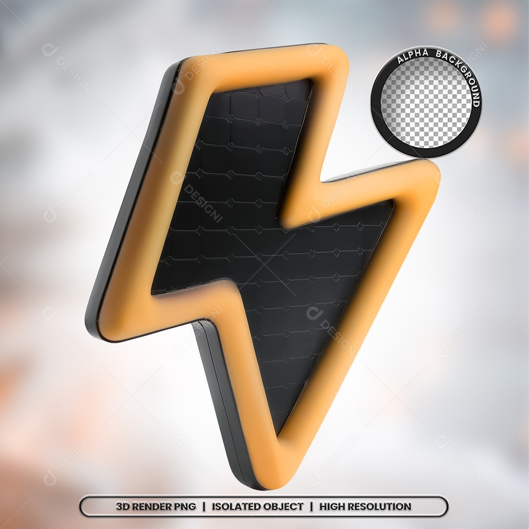 Selo 3D Render Raio Elemento Ícone PSD