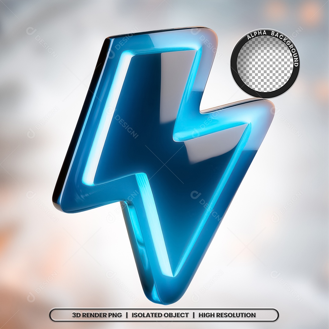 Selo 3D Render Raio Elemento Ícone PSD