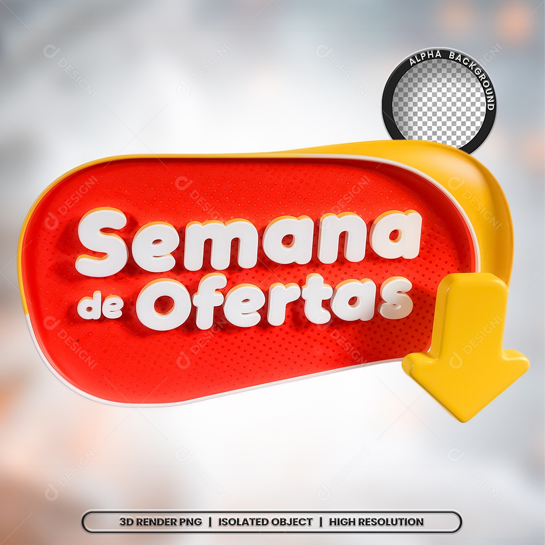 Selo 3D Render Semana De Ofertas Elemento Ícone PSD