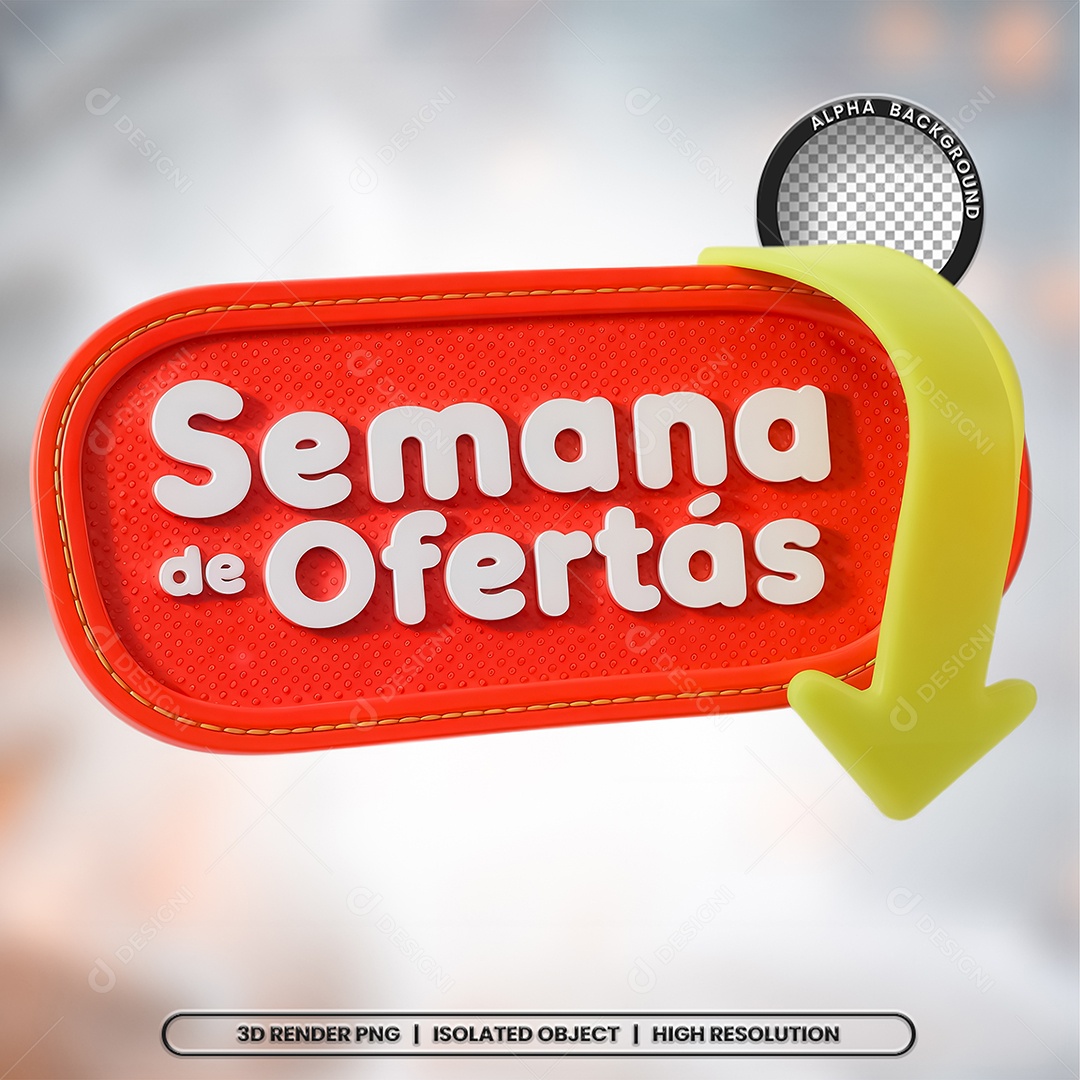 Selo 3D Render Semana De Ofertas Elemento Ícone PSD