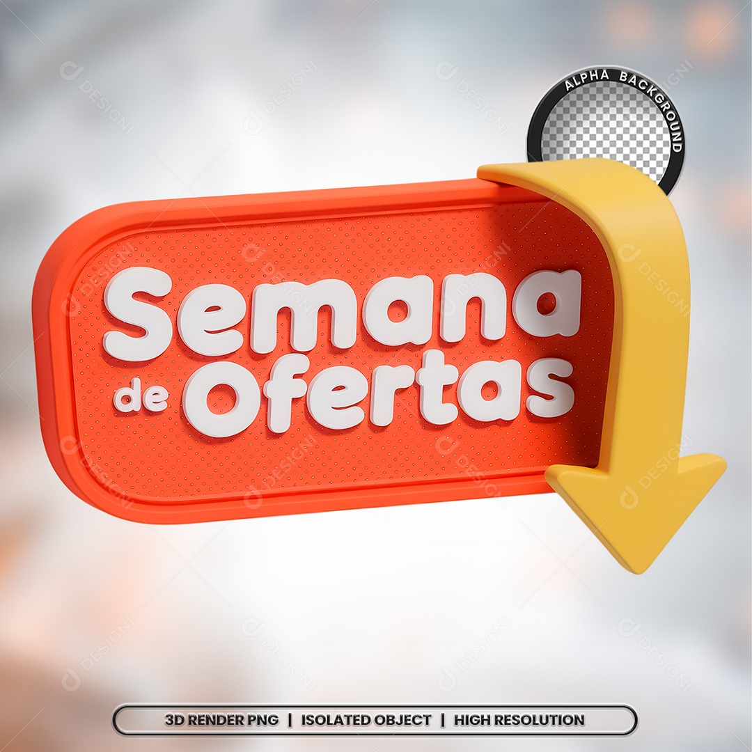 Selo 3D Render Semana De Ofertas Elemento Ícone PSD