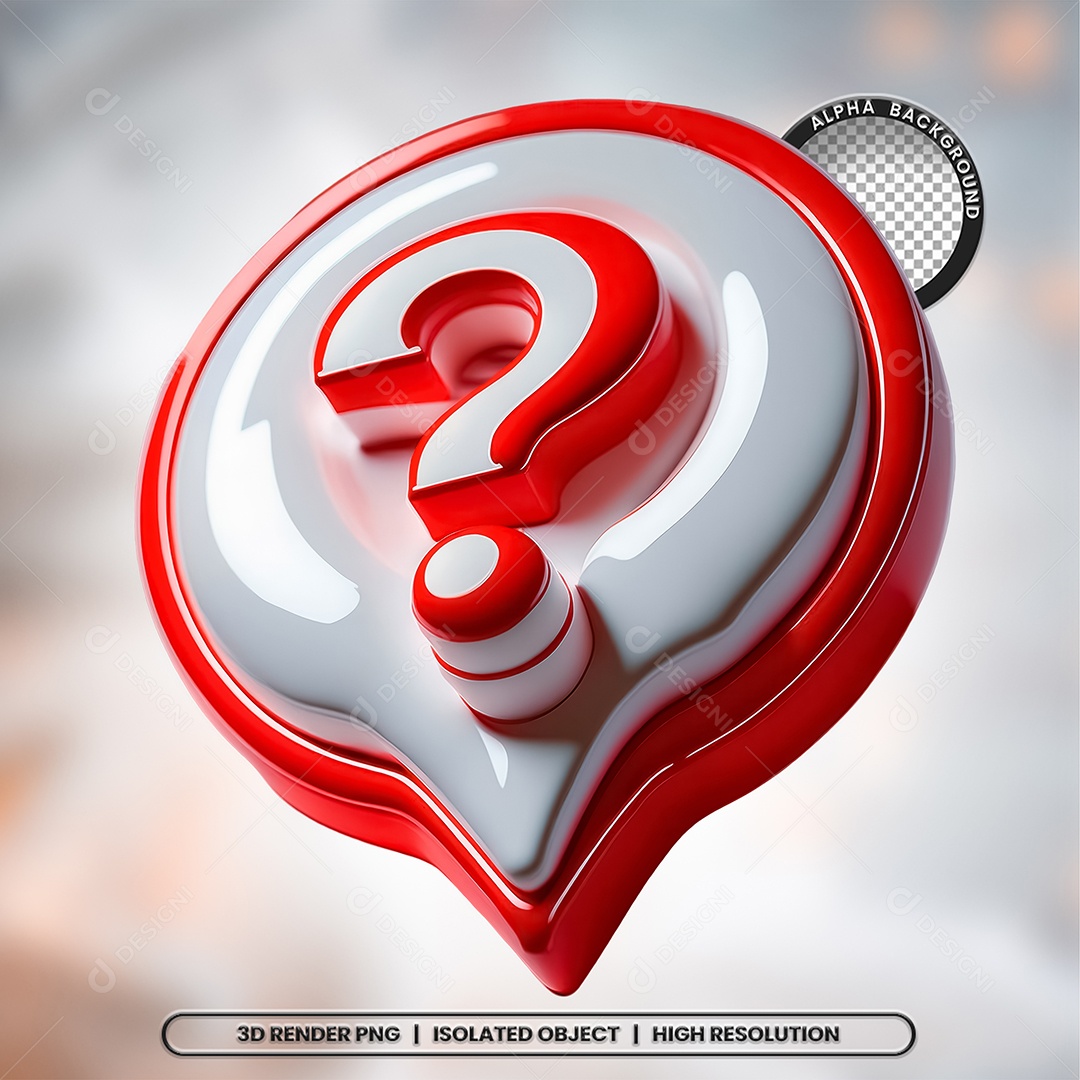 3D Seal Render Interrogation Signals Element Icon PSD