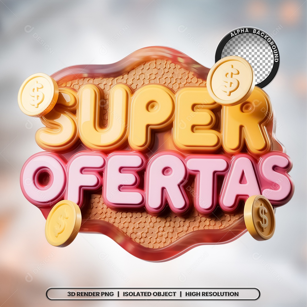 Selo 3D Render Super Ofertas Elemento Ícone PSD