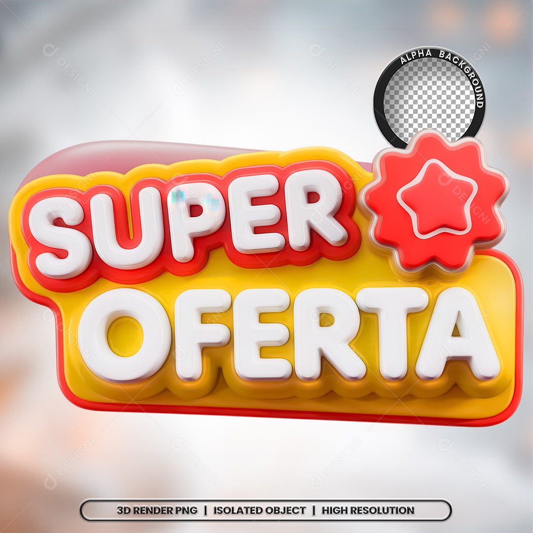 Selo 3D Render Super Ofertas Elemento Ícone PSD