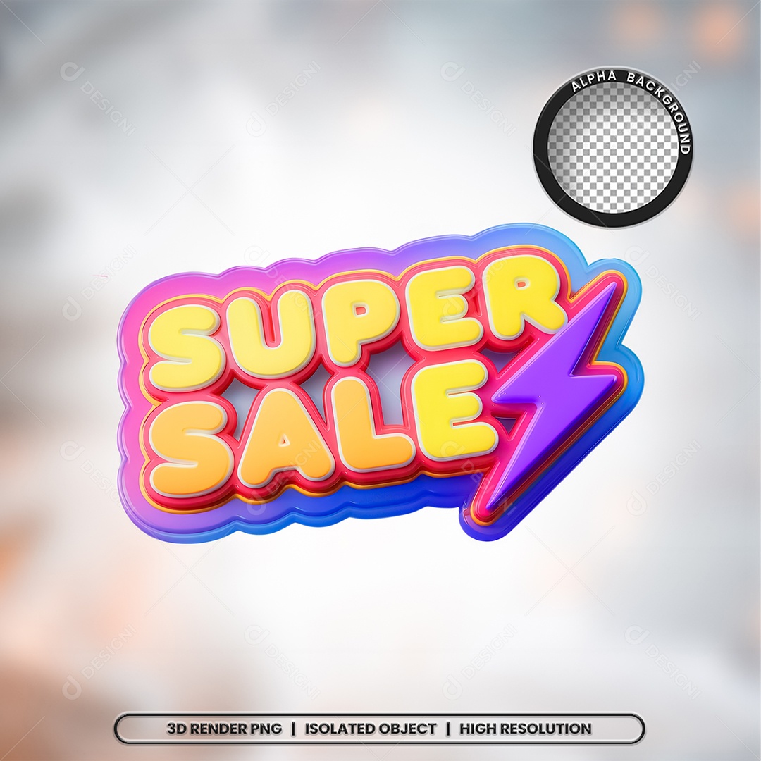 Selo 3D Render Super Sale Elemento Ícone PSD