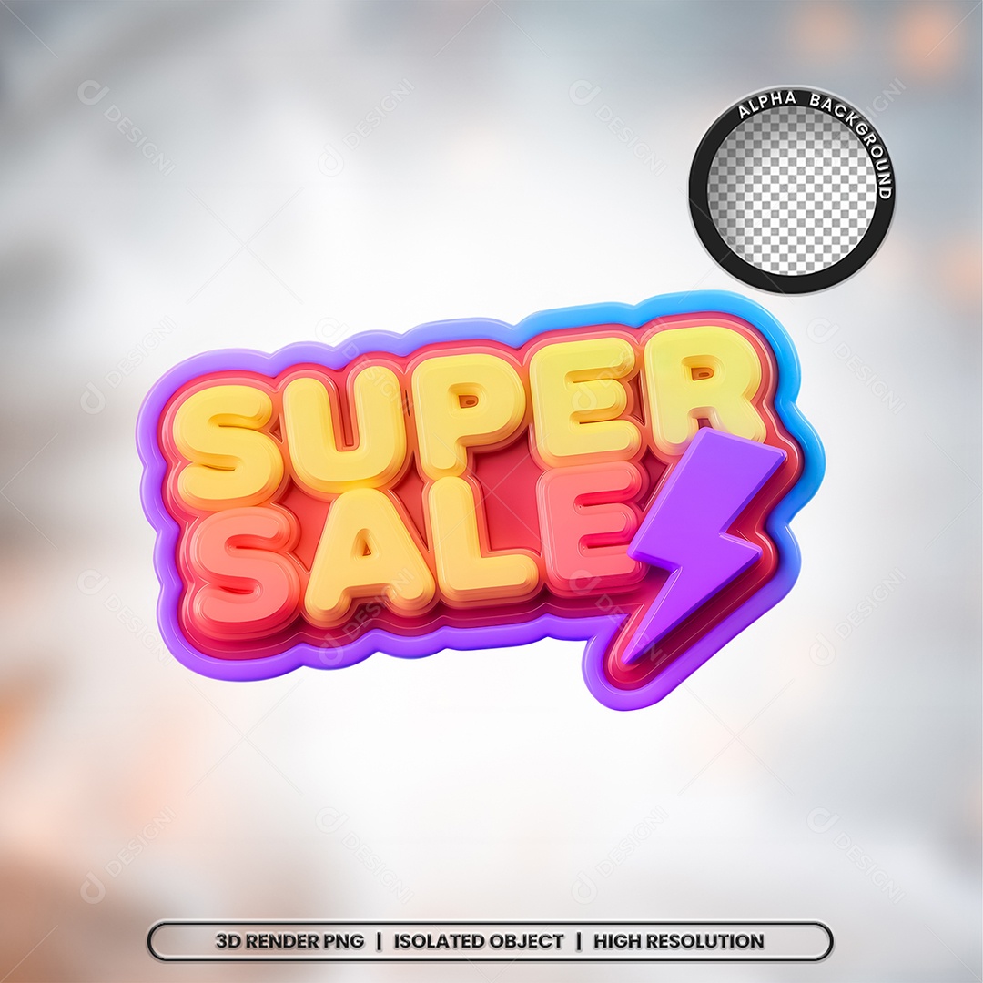 Selo 3D Render Super Sale Elemento Ícone PSD