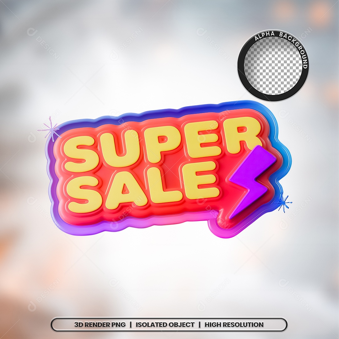 Selo 3D Render Super Sale Elemento Ícone PSD