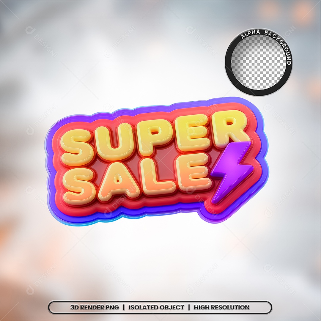 Selo 3D Render Super Sale Elemento Ícone PSD