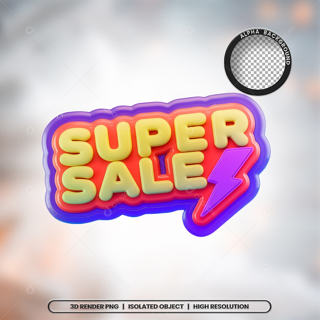 Selo 3D Render Super Sale Elemento Ícone PSD
