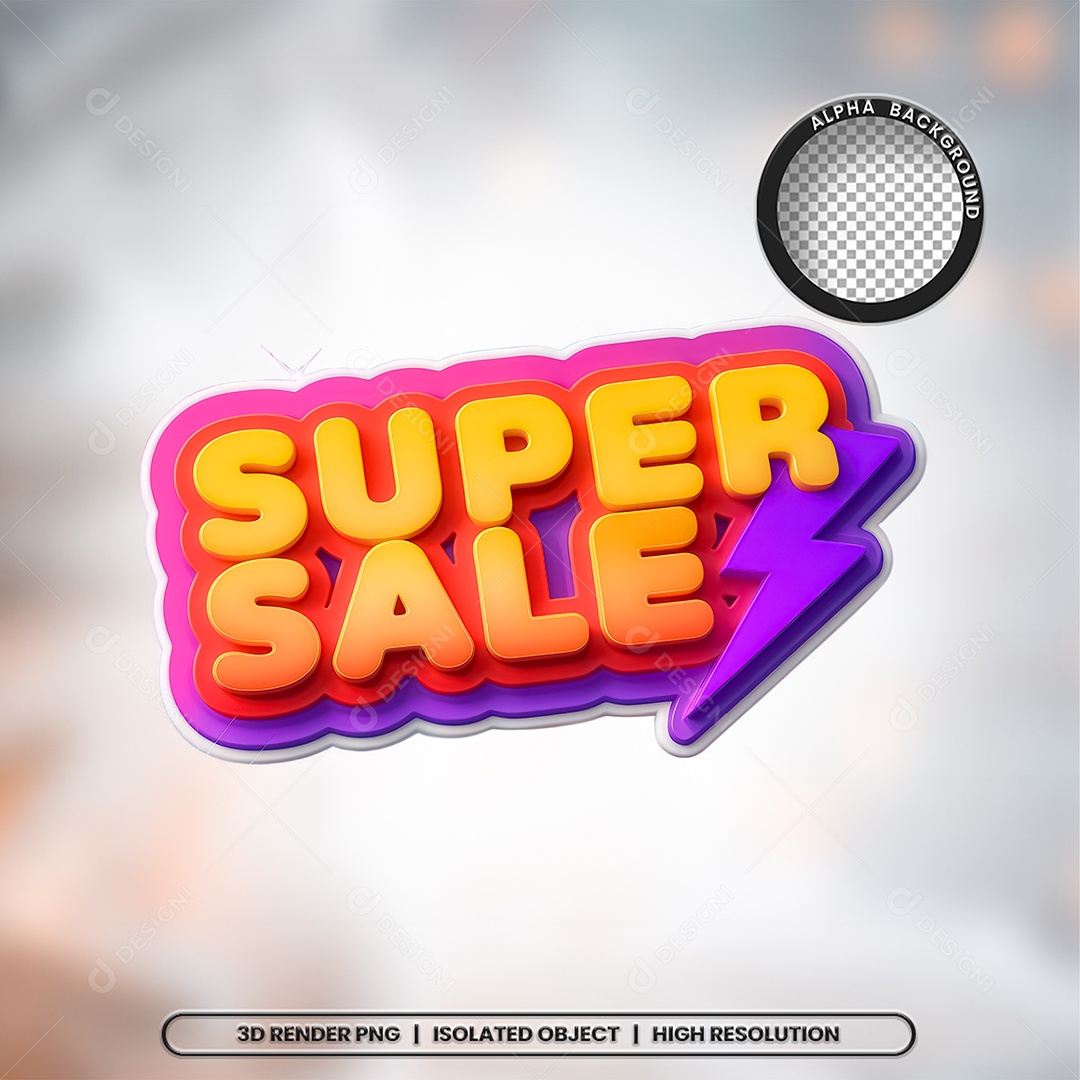 Selo 3D Render Super Sale Elemento Ícone PSD
