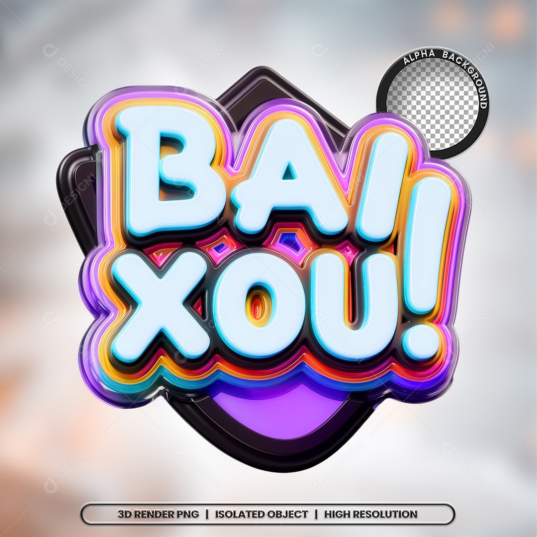 Selo 3D Baixou para Composição PSD