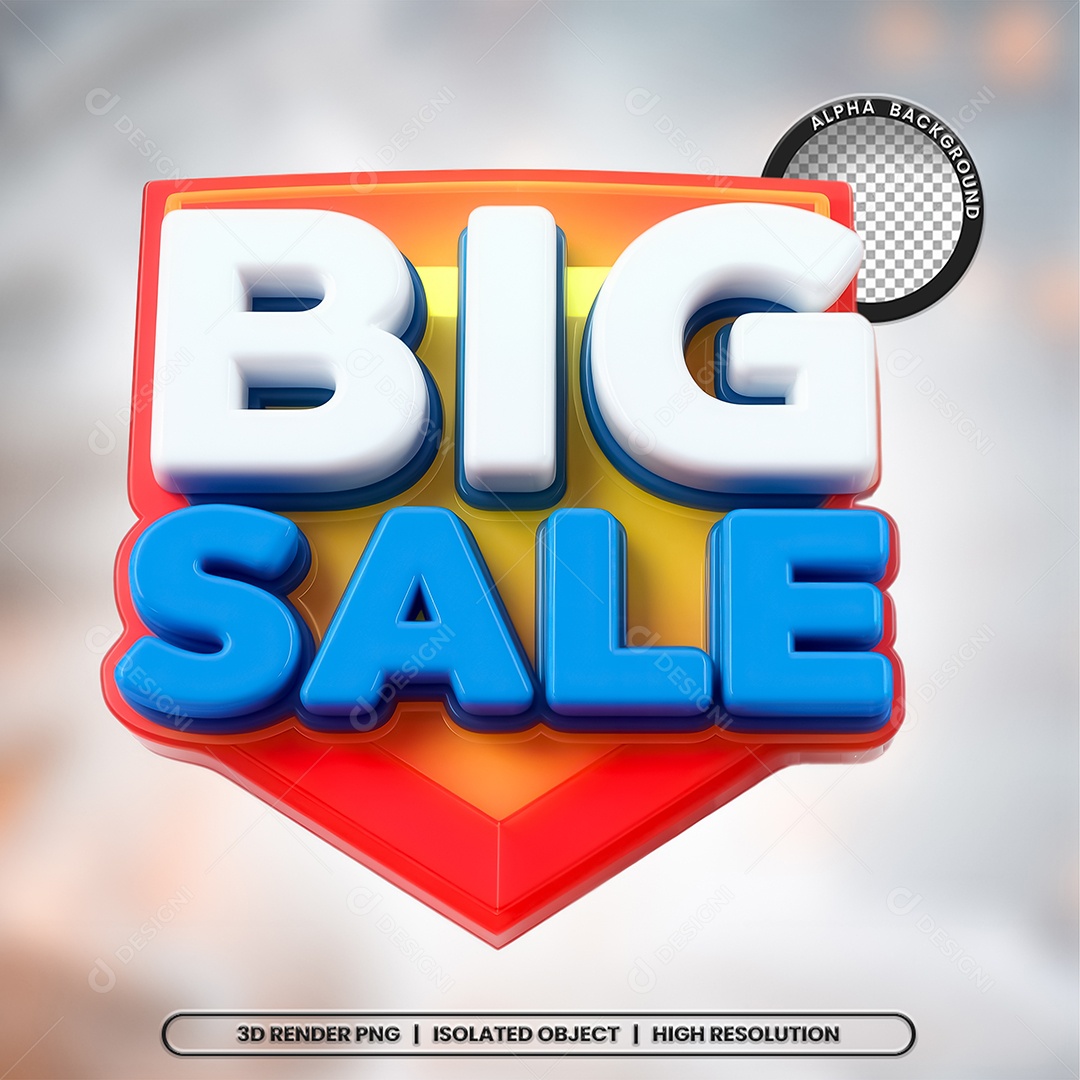 Selo 3D Big Sale para Composição PSD