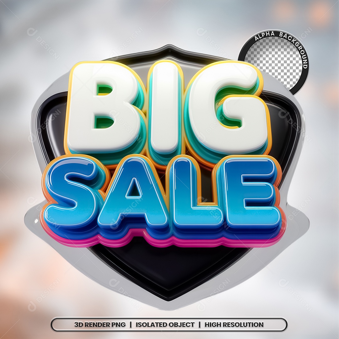 Selo 3D Big Sale para Composição PSD