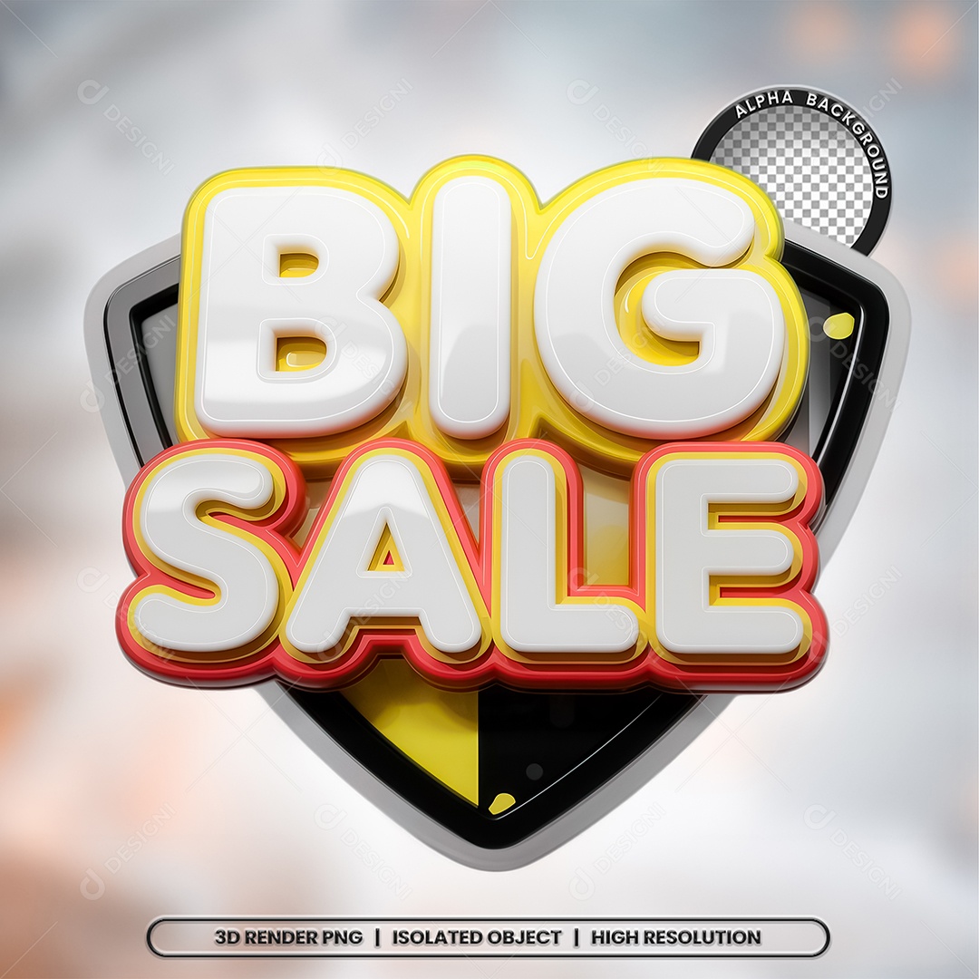 Selo 3D Big Sale para Composição PSD