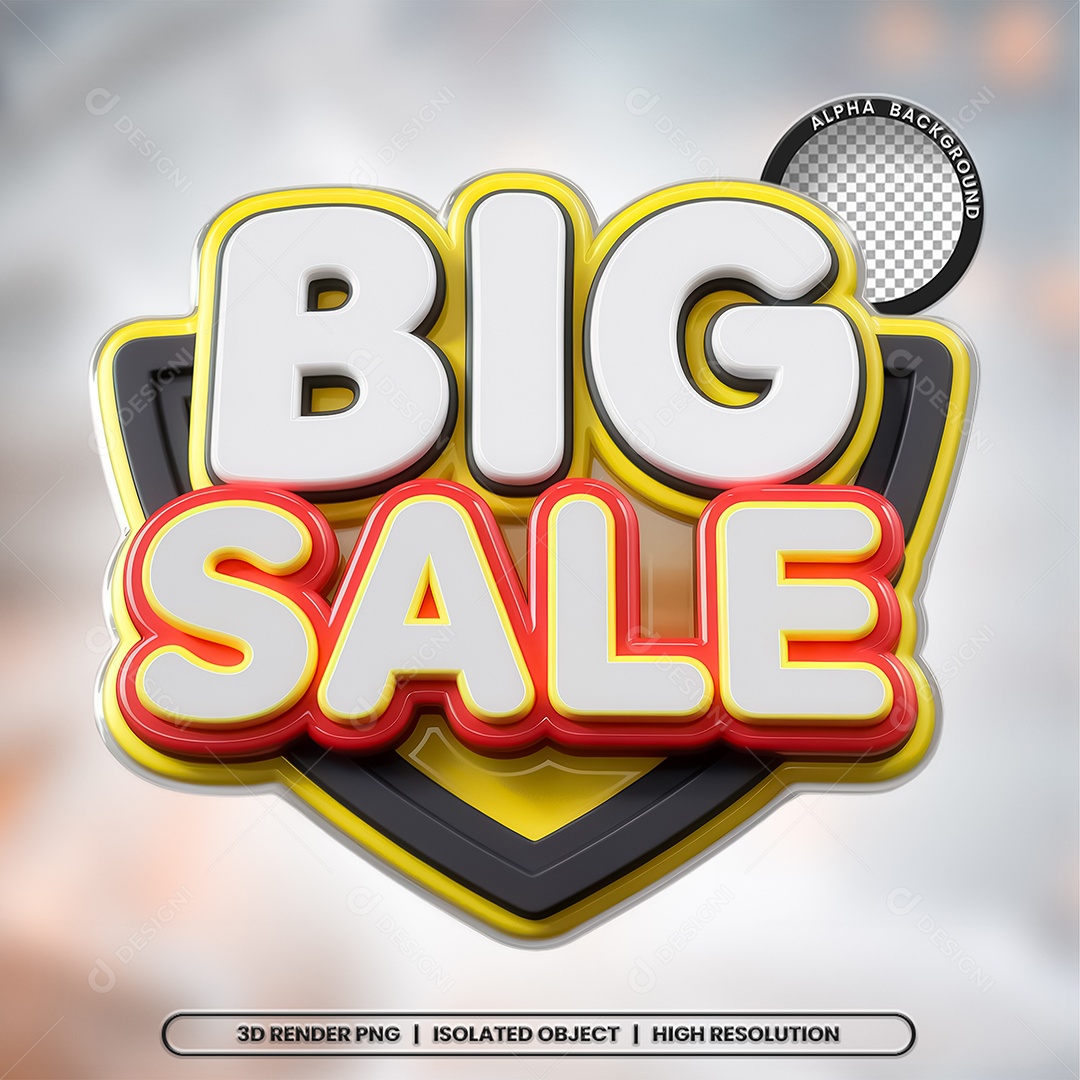Selo 3D Big Sale para Composição PSD