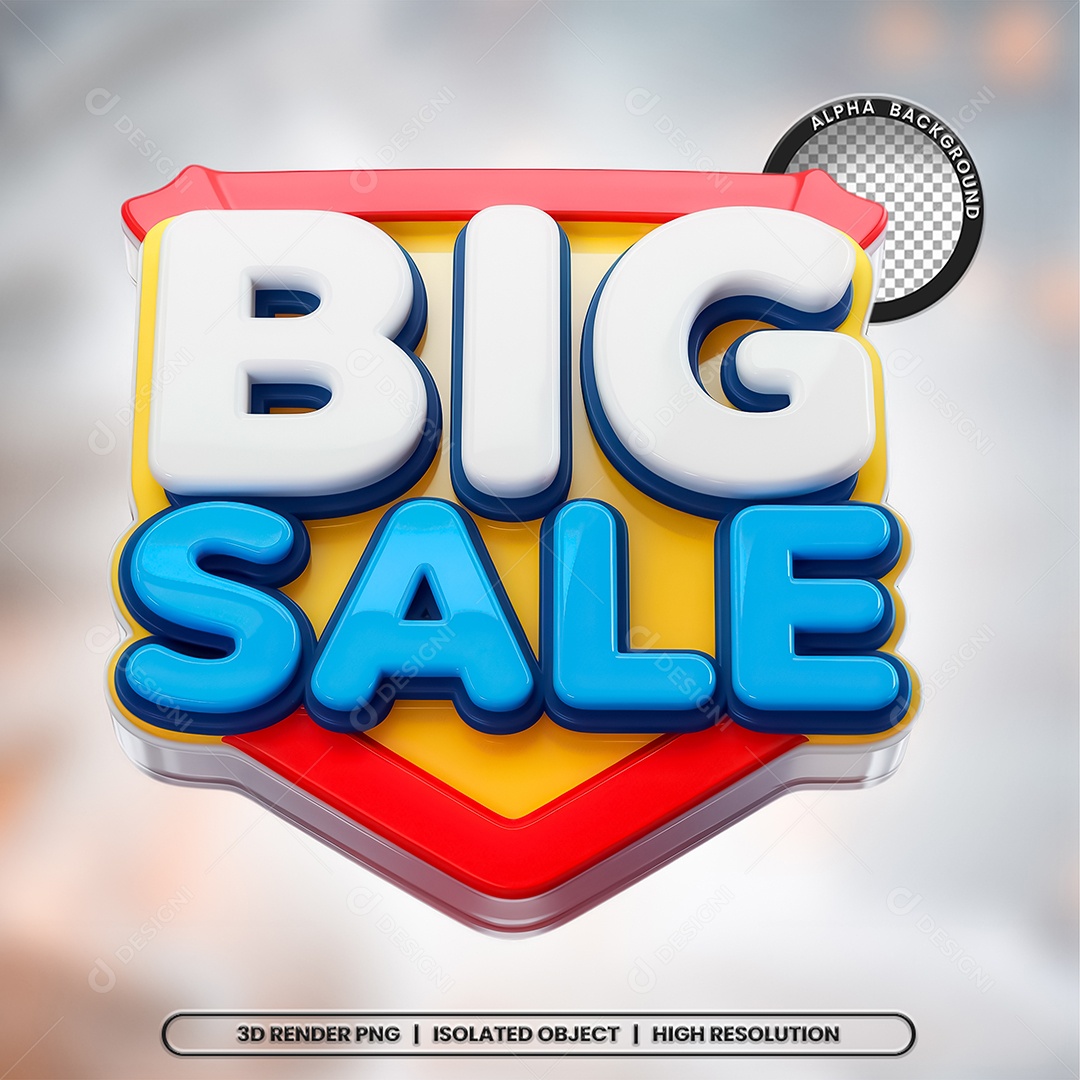 Selo 3D Big Sale para Composição PSD