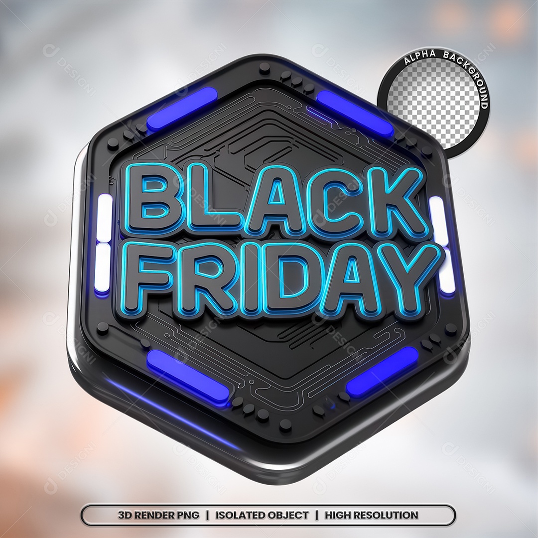 Black Friday Selo 3D Composição PSD