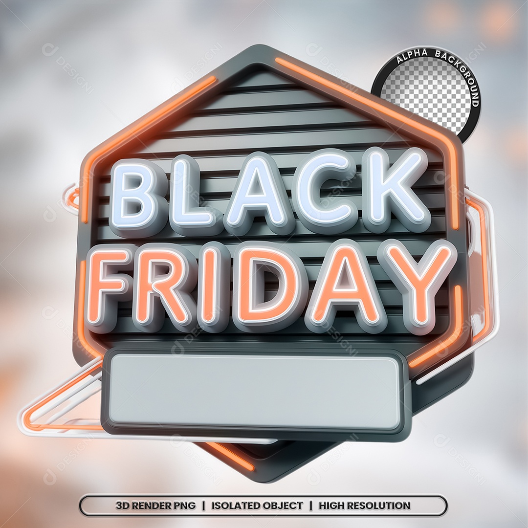 Black Friday Selo 3D Composição PSD