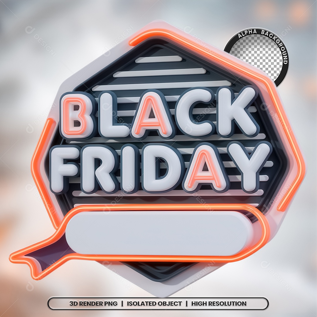 Black Friday Selo 3D Composição PSD