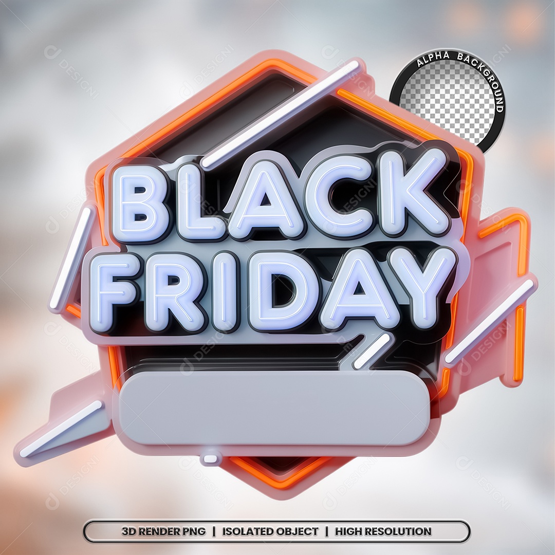 Black Friday Selo 3D Composição PSD